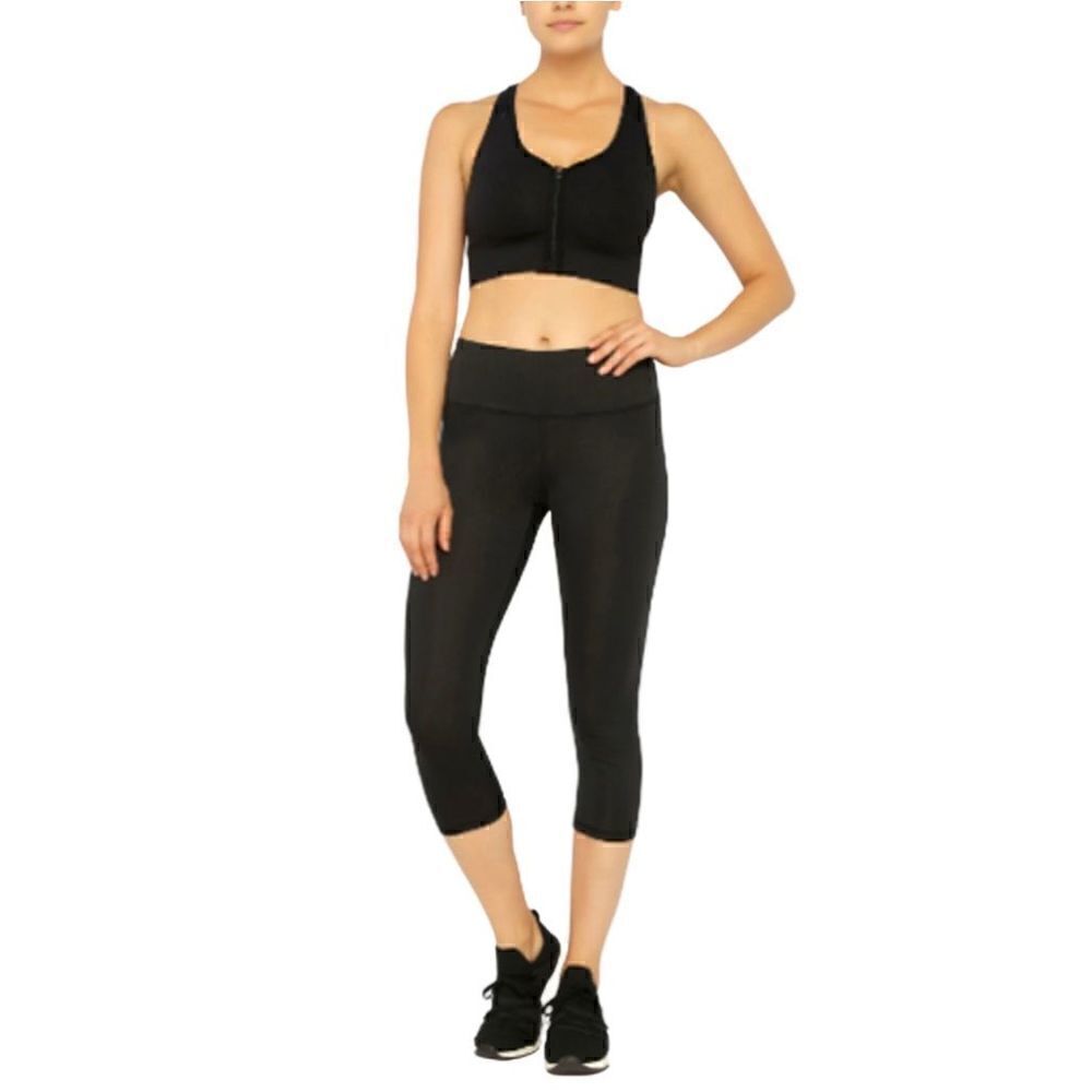 Copper fit black essential energy compression capri leggings size M